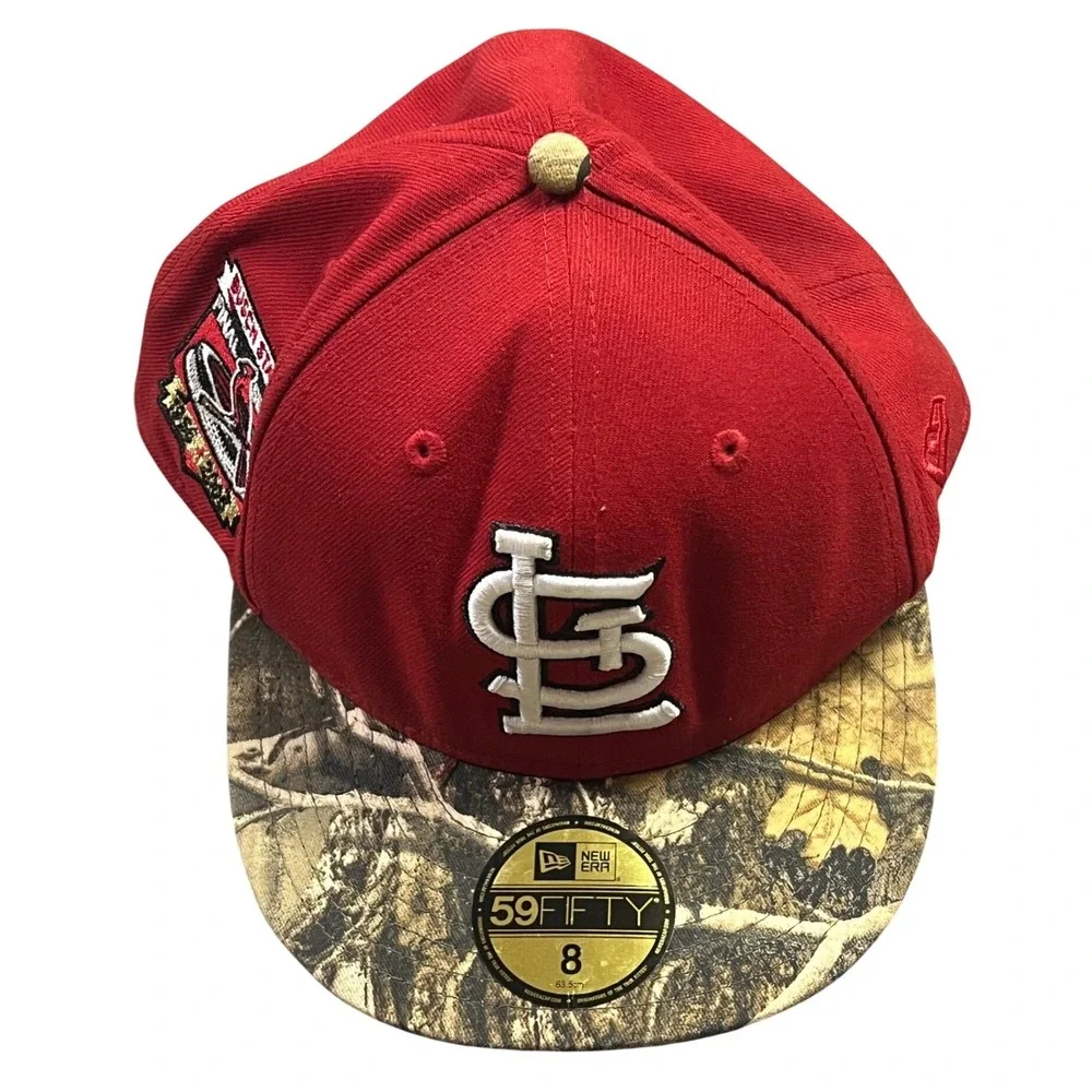 New Era St. Louis Cardinals Hat Men Size 8 Red Camo Busch Stadium Final Season